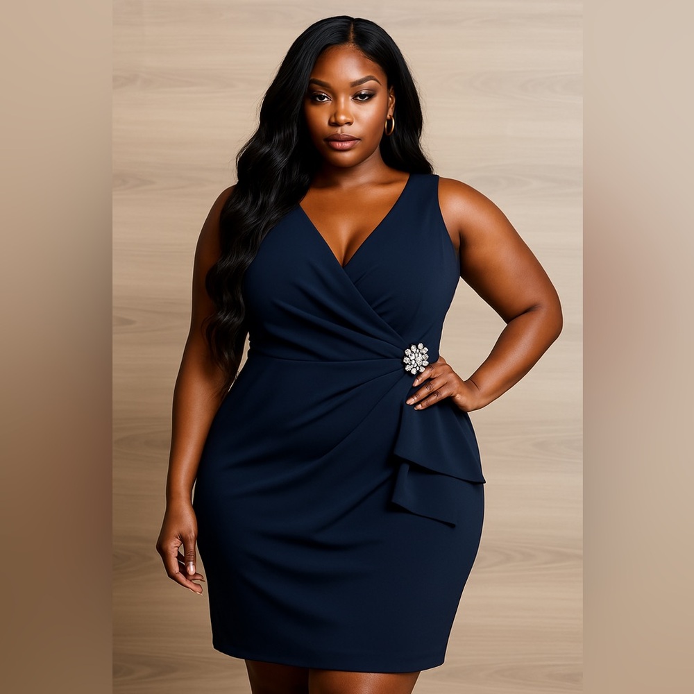 Alex Evenings Navy Mini Dress